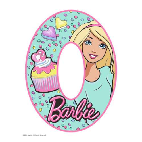 Barbie Number 0 Edible Icing Image - Click Image to Close